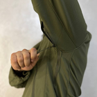 Мужская водонепроницаемая куртка Softshell с капюшоном и вентиляционными молниями олива размер S - изображение 6