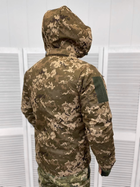 Мужская утепленная куртка с капюшоном Soft Shell на синтепоне пиксель размер XL - изображение 4