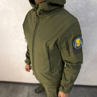 Мужская водонепроницаемая куртка Softshell с капюшоном и вентиляционными молниями олива размер L - изображение 3