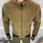 Чоловіча флісова Куртка з капюшном та липучками під шеврони койот розмір XL - зображення 1