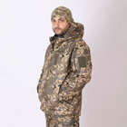 Мужская демисезонная Куртка Softshell с капюшоном / Водонепроницаемый Бушлат на флисе пиксель размер 50 - изображение 3