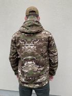 Утепленная мужская куртка с капюшоном Softshell на флисе мультикам размер 52 - изображение 3