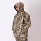 Чоловіча демісезонна Куртка Softshell з капюшоном / Водонепроникний Бушлат на флісі піксель розмір 56 - зображення 4