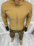 Весенняя мужская Куртка с капюшоном Softshell на флисе койот размер L - изображение 1