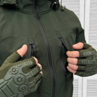 Чоловіча демісезонна Куртка SoftShell з капюшоном та додатковими кишенями олива розмір 2XL - зображення 3