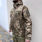 Мужская демисезонная Куртка с капюшоном Softshell на флисе пиксель размер 52 - изображение 3