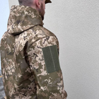 Чоловіча демісезонна Куртка з капюшоном Softshell на флісі піксель розмір 52 - зображення 7