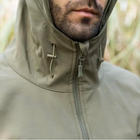 Чоловіча демісезонна Куртка з капюшоном Softshell Shark Skin 01 на флісі до -10°C олива розмір XL - зображення 7