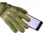 Плотные демисезонные перчатки на меху с защитными накладками и сенсорными пальцами хаки размер XXXL - изображение 3