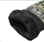 Щільні зимові Рукавиці на хутрі із сенсорними пальцями та захисними накладками хакі розмір XL - зображення 7
