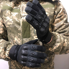 Плотные сенсорные перчатки с мембраной и защитными накладками черные размер XXXL - изображение 3