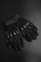 Зимние утепленные перчатки с косточками и сенсорными накладками черные размер L - изображение 3