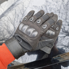 Зимние утепленные перчатки с косточками и сенсорными накладками черные размер L - изображение 7