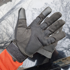 Зимние утепленные перчатки с косточками и сенсорными накладками черные размер L - изображение 8