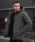 Зимняя мужская Куртка Pobedov "Dzen" до -18°C с капюшоном на силиконе хаки размер M - изображение 4