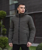 Зимняя мужская Куртка Pobedov "Dzen" до -18°C с капюшоном на силиконе хаки размер XL - изображение 2