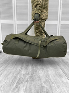 Великий міцний Баул Cordura 120л / Рюкзак для транспортування речей хакі 100х30x30см - зображення 3