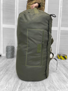 Прочная Сумка - Рюкзак для транспортировки вещей 140л / Водонепроницаемый Баул олива размер 85х45x45см - изображение 2
