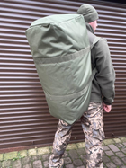 Великий міцний Баул до 35кг / Рюкзак для транспортування речей Oxford олива 130л 80х50см - зображення 4