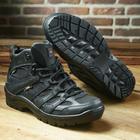 Легкі шкіряні Кросівки з сітчастими вставками чорні розмір 45 - зображення 7