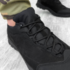 Мужские кожаные Кроссовки на прошитой резиновой подошве черные размер 40 - изображение 2