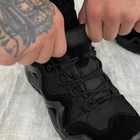 Кожаные мужские Кроссовки на прочной протекторной подошве черные размер 45 - изображение 2