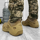 Кожаные мужские Кроссовки на прочной протекторной подошве койот размер 39 - изображение 3