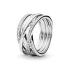 Серебряное кольцо Pandora Светящиеся линии190919CZ 54.