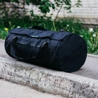 Тактическая сумка-баул 100л армейская Оксфорд черный с клапаном - изображение 3
