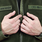 Тактична тепла флісова кофта олива ЗСУ армійська військова флиска військовим з липучками розмір 46 - зображення 6
