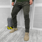 Мужские плотные Брюки Leon с накладными карманами / Эластичные хлопковые Брюки хаки размер 2XL - изображение 2
