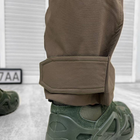 Мужские крепкие Брюки с накладными карманами и манжетами / Плотные эластичные Брюки Capture олива размер L - изображение 5