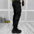 Чоловічі водонепроникні Штани з накладними кишенями / Міцні Брюки ріп-стоп чорні розмір M - зображення 3