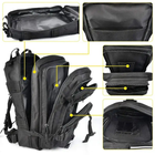 Рюкзак 25 л Cordura 1000D черный / Водонепроницаемый ранец с большим количеством карманов 50x30x25см - изображение 5