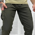 Мужские крепкие Брюки с накладными карманами / Плотные Брюки олива размер 2XL - изображение 3