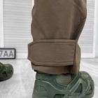 Мужские крепкие Брюки с накладными карманами и манжетами / Плотные эластичные Брюки Capture олива размер XL - изображение 5