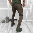 Мужские крепкие Брюки с накладными карманами и манжетами / Плотные эластичные Брюки Capture олива размер M - изображение 3
