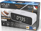 Настільний годинник-будильник Adler AD 1192W Wireless Charger White (5903887808385) - зображення 7