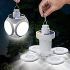 Підвісна світлодіодна led кемпінгова лампа на акумуляторі від usb BL-2029 з сонячною батареєю складана, White