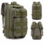 Мужской универсальный тактический рюкзак на две лямки 25 л цвет оливковый - изображение 6