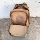 Вместительный военный походный рюкзак на две лямки 25 л цвет койот - изображение 8