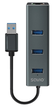 Hub USB Savio AK-58 USB 3.0 4-w-1 - obraz 2