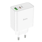 Сетевое зарядное устройство Hoco C113A Awesome PD65W dual port (1A1C) charger (EU) White