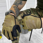 Плотные перчатки Mechanix Start с защитными резиновыми накладками койот размер L - изображение 3