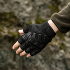 Плотные беспалые Перчатки Force с защитными резиновыми накладками черные размер M - изображение 3
