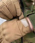 Плотные сенсорные перчатки SoftShell с прорезиненным покрытием и защитными накладками койот размер XL - изображение 3