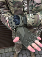 Плотные беспалые Перчатки Oakley Pro с защитными накладками хаки размер L - изображение 3