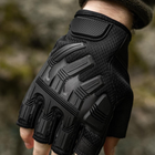 Плотные беспалые Перчатки Force с защитными резиновыми накладками черные размер XL - изображение 4