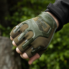 Плотные беспалые Перчатки Mechanix с защитными резиновыми накладками хаки размер универсальный - изображение 4