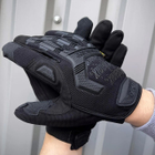 Плотные перчатки M-Pact с защитными пластиковыми накладками черные размер XL - изображение 4